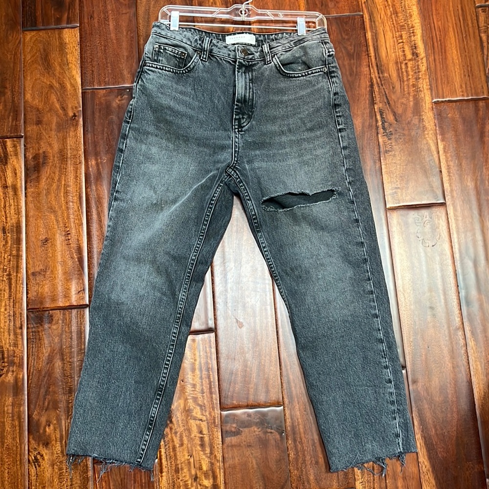 Topshop black distressed jeans